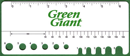 Gauge for measuring pea size